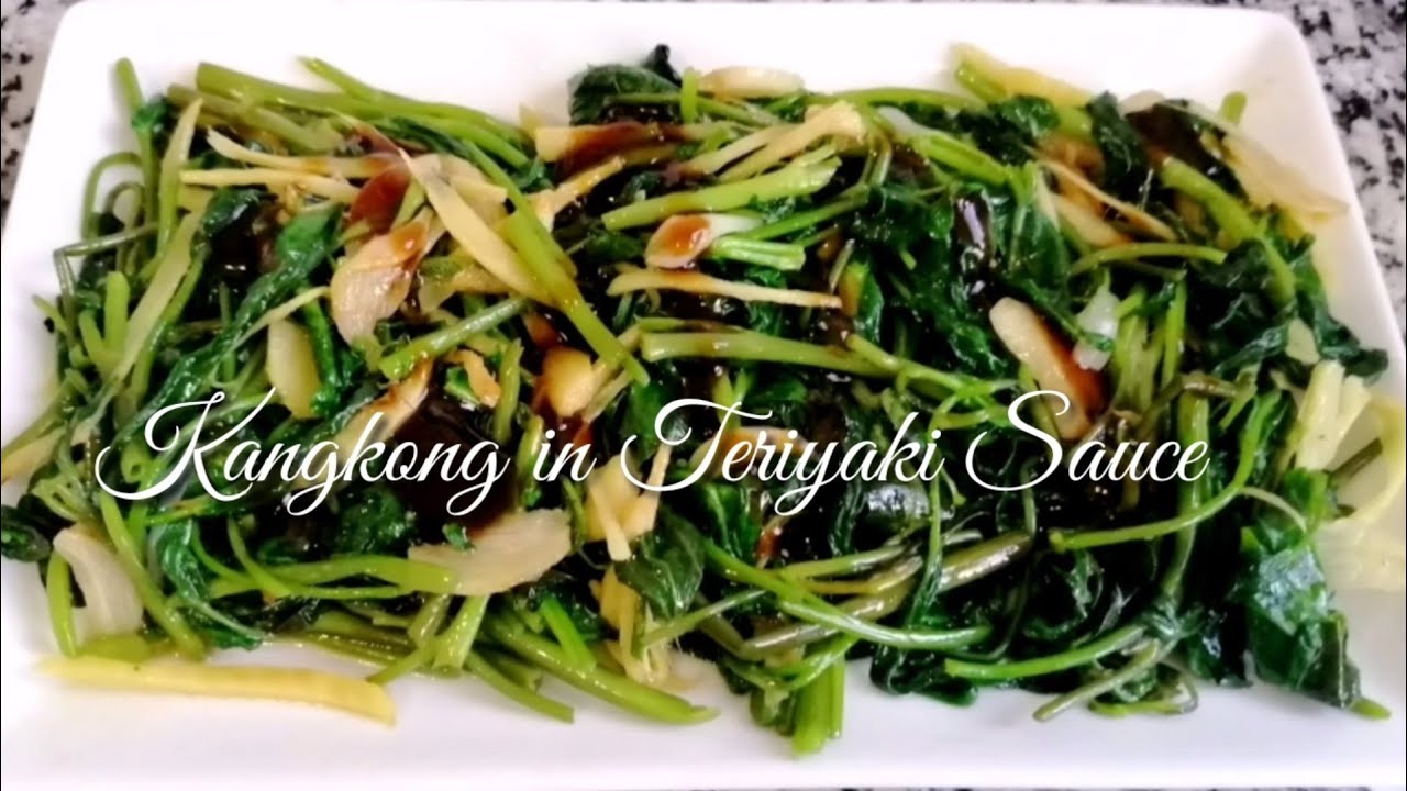 How to  Wash Kangkong (Swamp Cabbage) // Cooking Kangkong Recipe with Teriyake Sauce