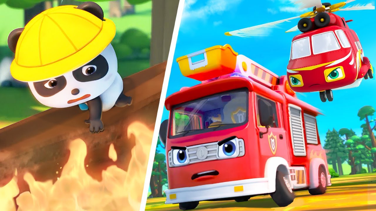 Fire Truck Saves the Day | Forest Fire Rescue Squad | Kids Songs | BabyBus - Cars World