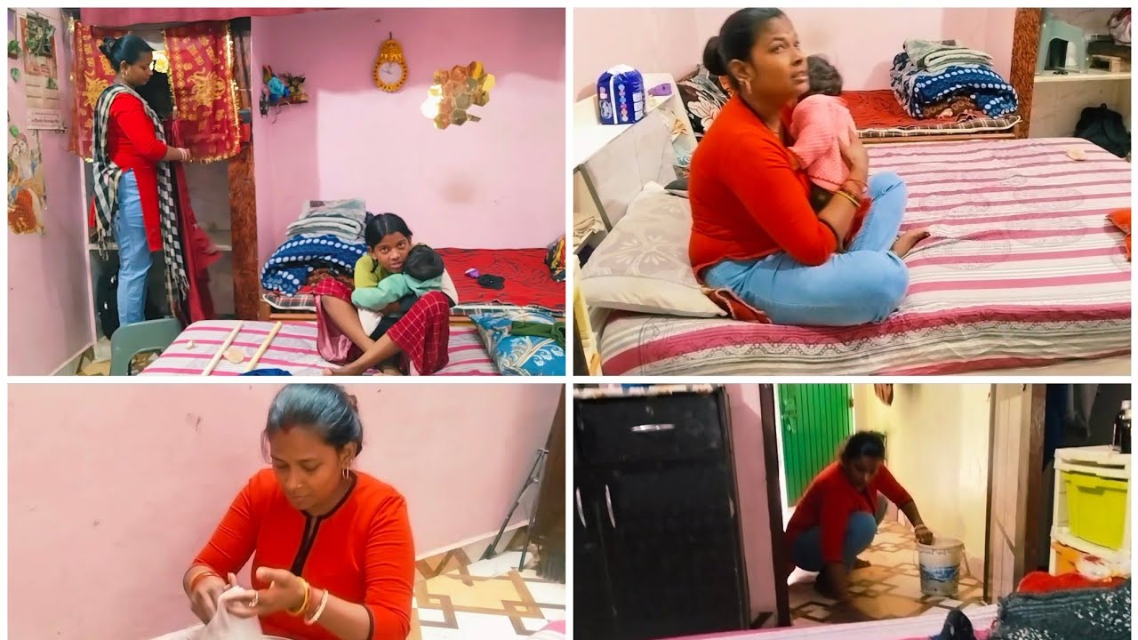 🤕छोटे बच्चों के साथ यह सब आसान 🤷नहीं है अगर रात को 🤱 निपटा ली थी सुबह की टेंशन कर पति भी मान गए 🤓
