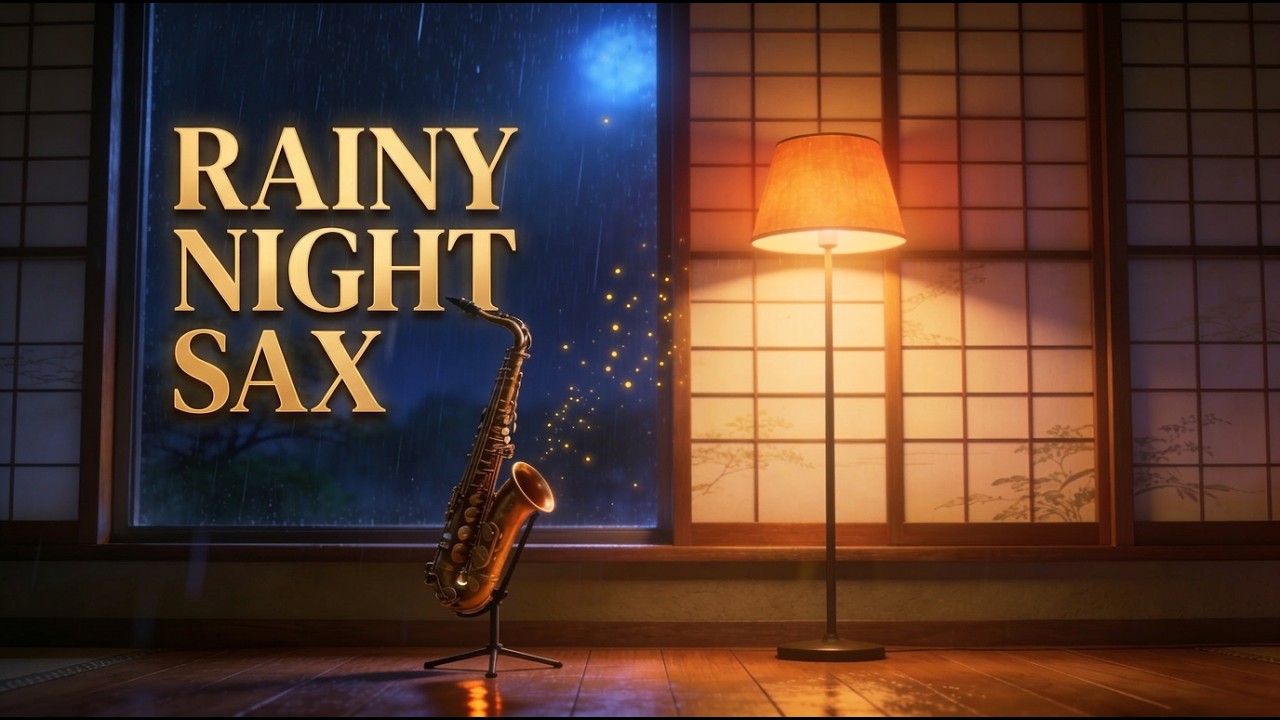 Peaceful Rainy Night Saxophone 🎷Soft Jazz for Relaxation — 雨のサックスジャズBGM