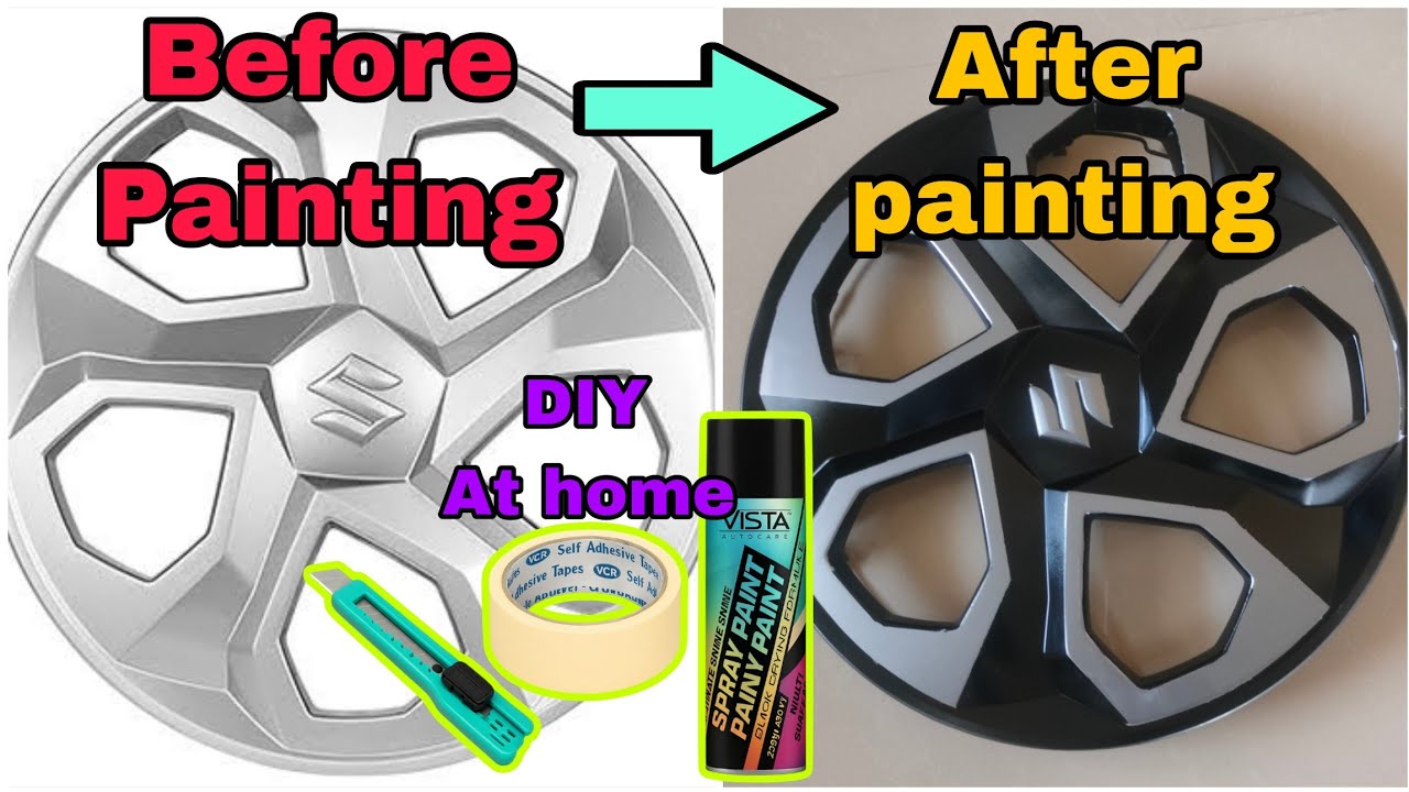 New Brezza wheel cap painting at home - DIY #trending #top10 #foryou