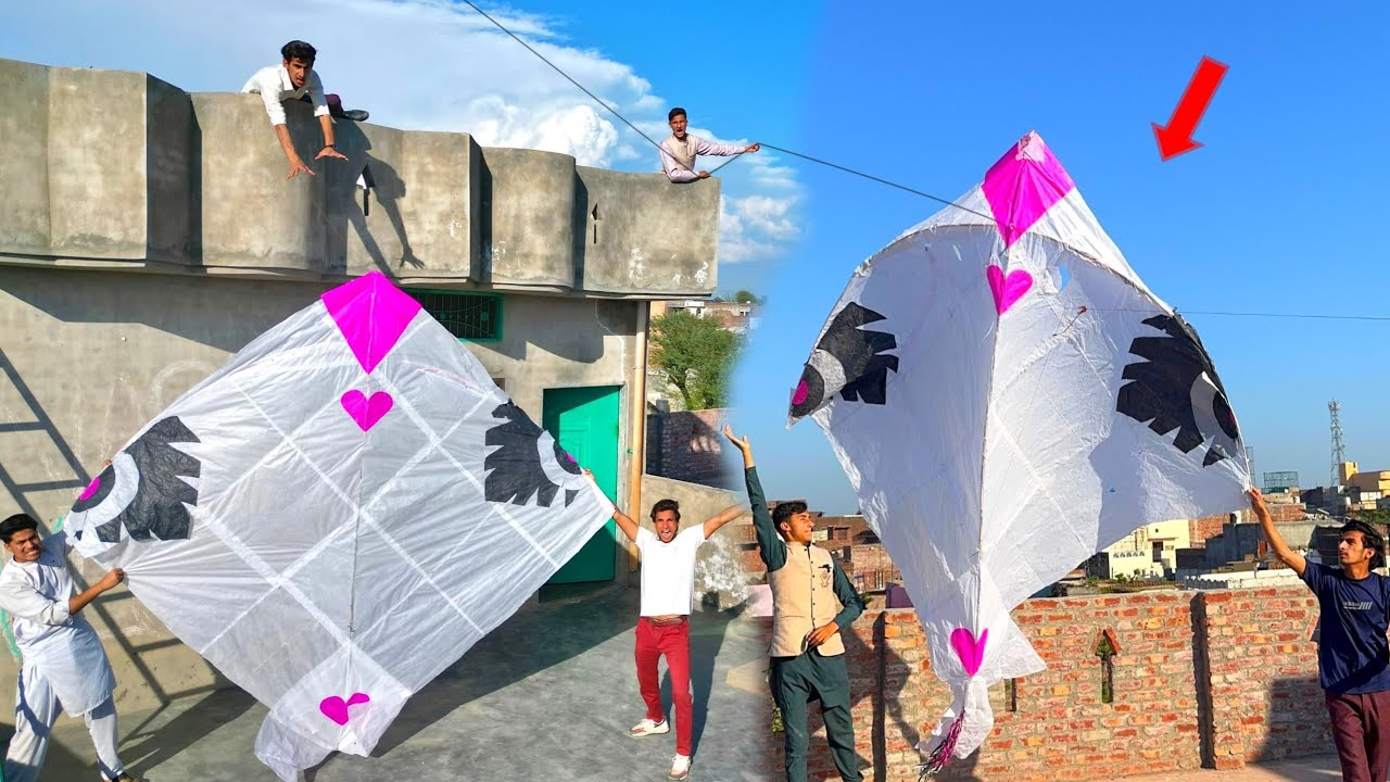 10 Feet Monster Kite Flying | Cutting Kite Catch | Kite