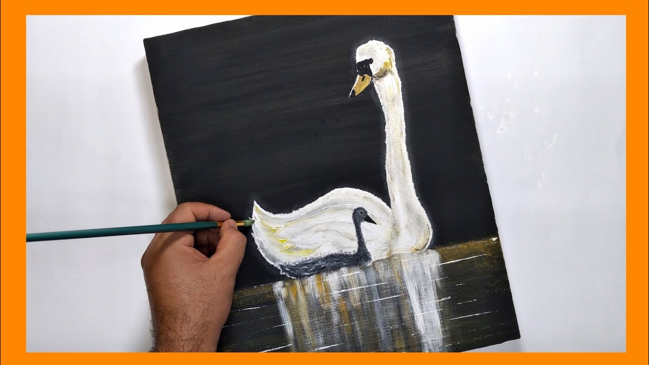 [PASO A PASO] Cómo Pintar un CISNE con Acrílico / Fácil / Pintura Acrílica para Principiantes #89 🦢