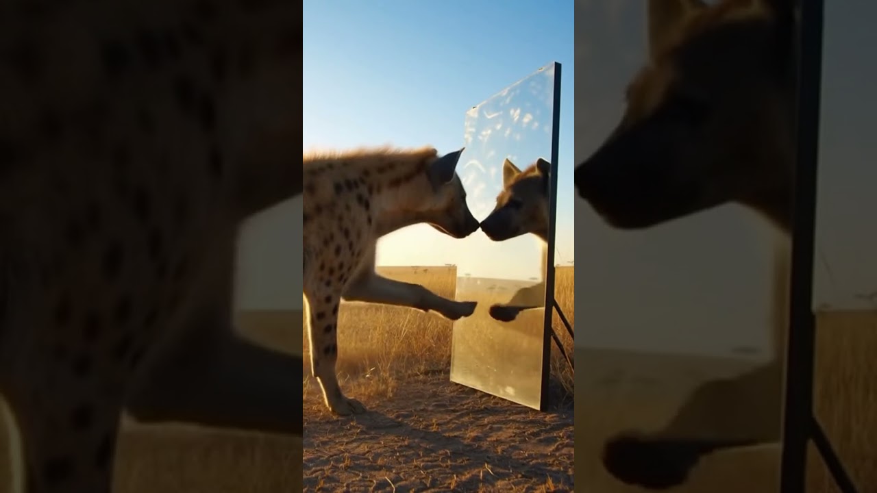 When a Hyena meets a mirror 😹😹