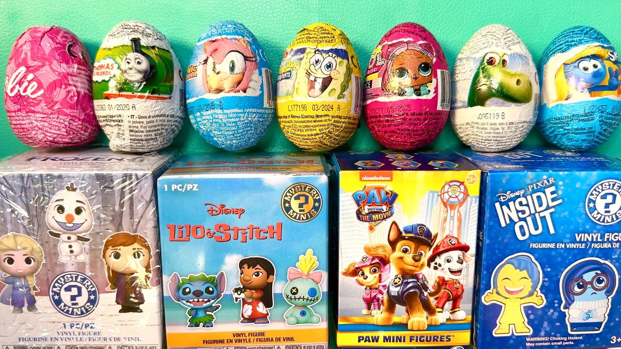 Asmr unboxing eggs, Barbie, lol dolls, Sonic, Thomas and friends, SpongeBob, paw patrol