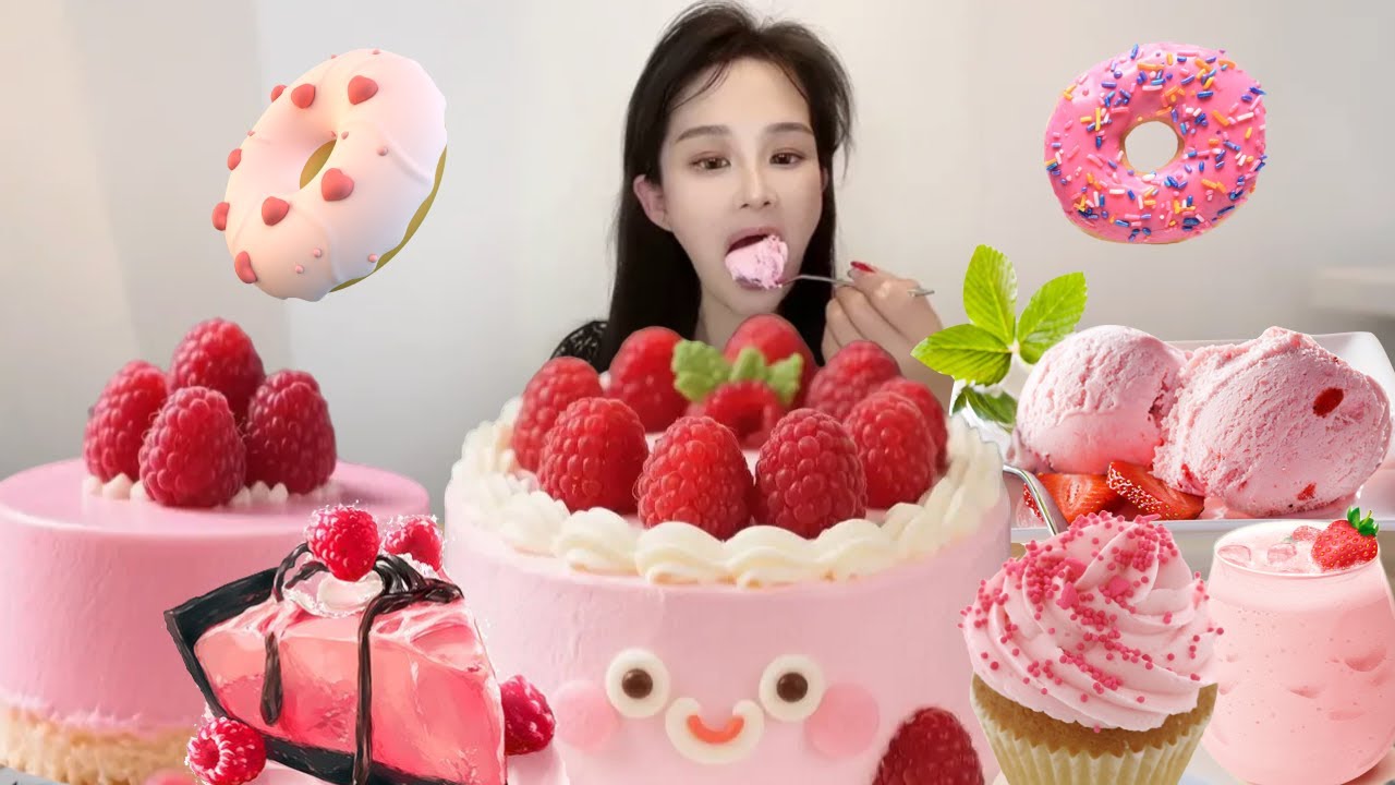 Asmr🍰Eating Dragonfruit Cream Cake🍰 (Soft And Waxy Sound) 크림丨먹방丨Mukbang丨Satisfying丨Eatingsh
