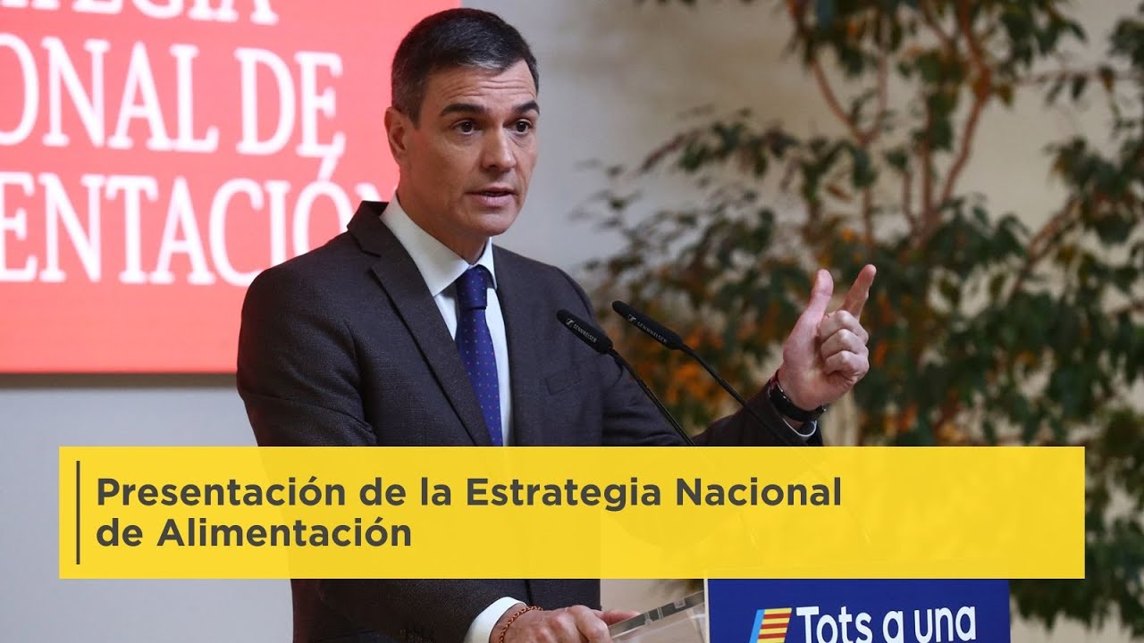 Pedro Sánchez en el acto de presentación de la Estrategia Nacional de Alimentación