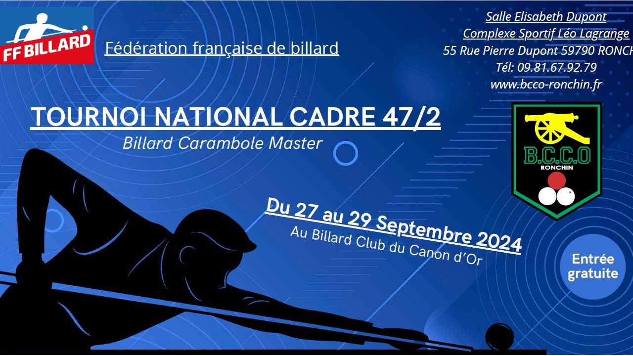 Tournoi Masters cadre 47/2 - Billard 3 - phases finales