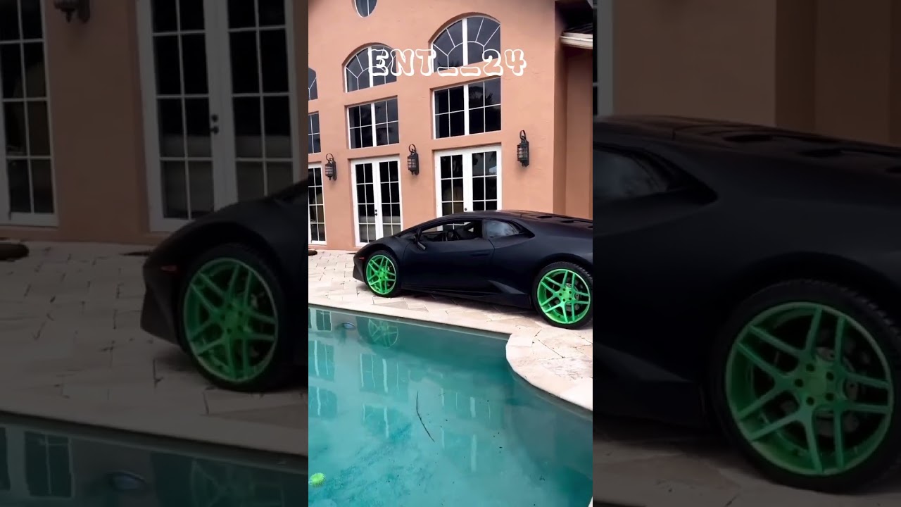 Lil pump got out his lambo and jumps in to his pool 😭 #lilpump