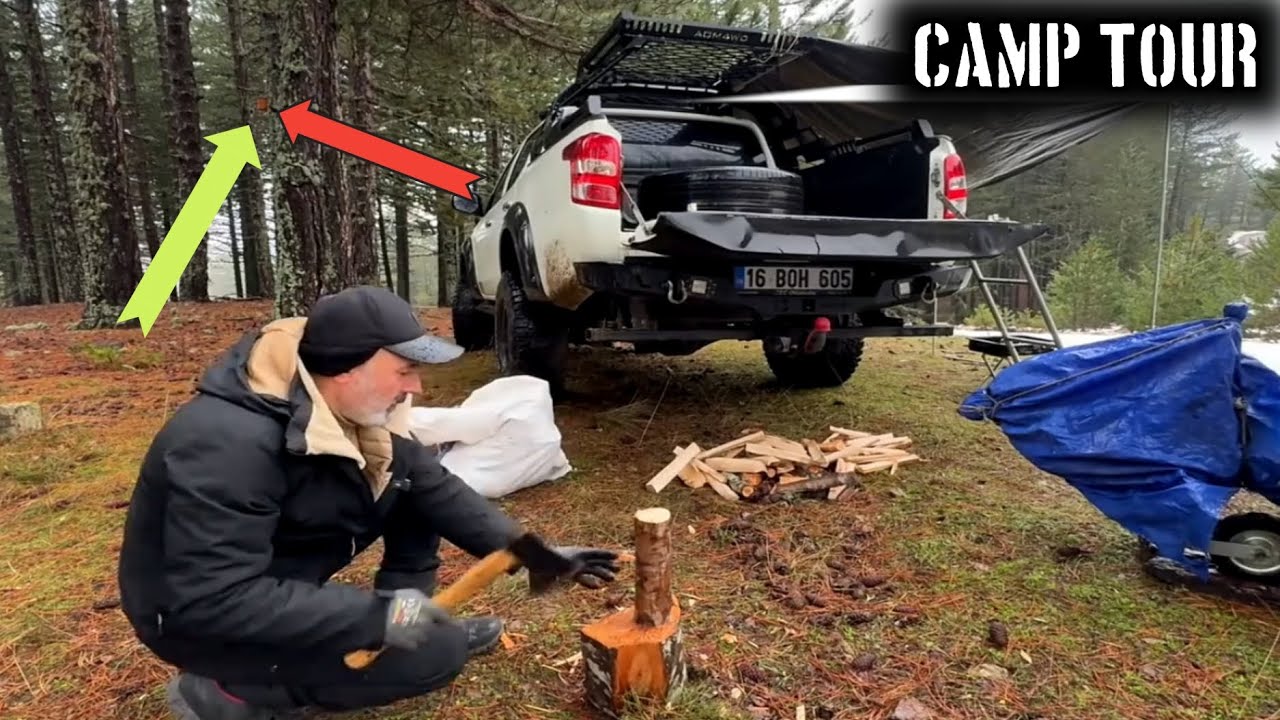 Solo Camping in Deep Forest with 4x4 Truck 🚙🔥 | Full Camp Setup Tour||#4x4Camping#SurvivalSkills