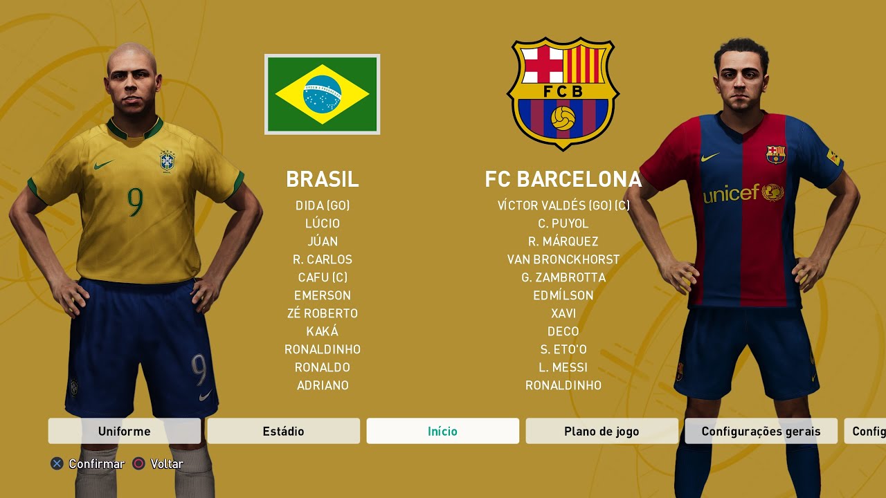 Pro Evolution Soccer 6 Remake Season 2006-2007: BRASIL x FC BARCELONA #playstation5 #gameplay #pes6