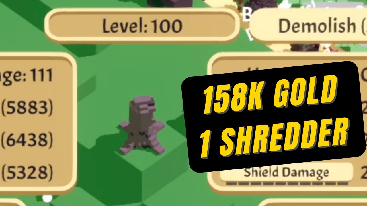 Big Shredder Rogue Tower Smallest Legal Map 80+% Gold One Shredder!