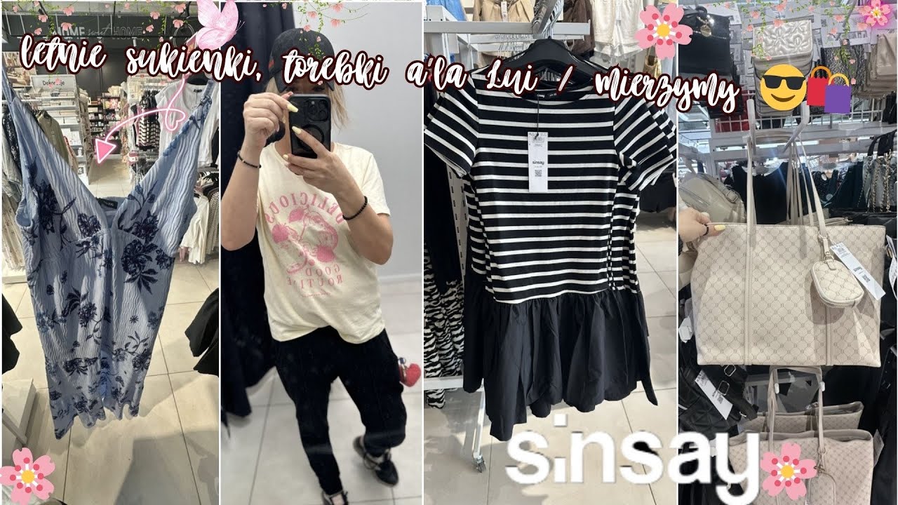 SINSAY 🌸 NOWOŚCI śliczne LETNIE SUKIENKI 👗💕 bluzeczki na ramiączkach, torebka a&rsquo;la lui 💖 mierzymy😎🙉