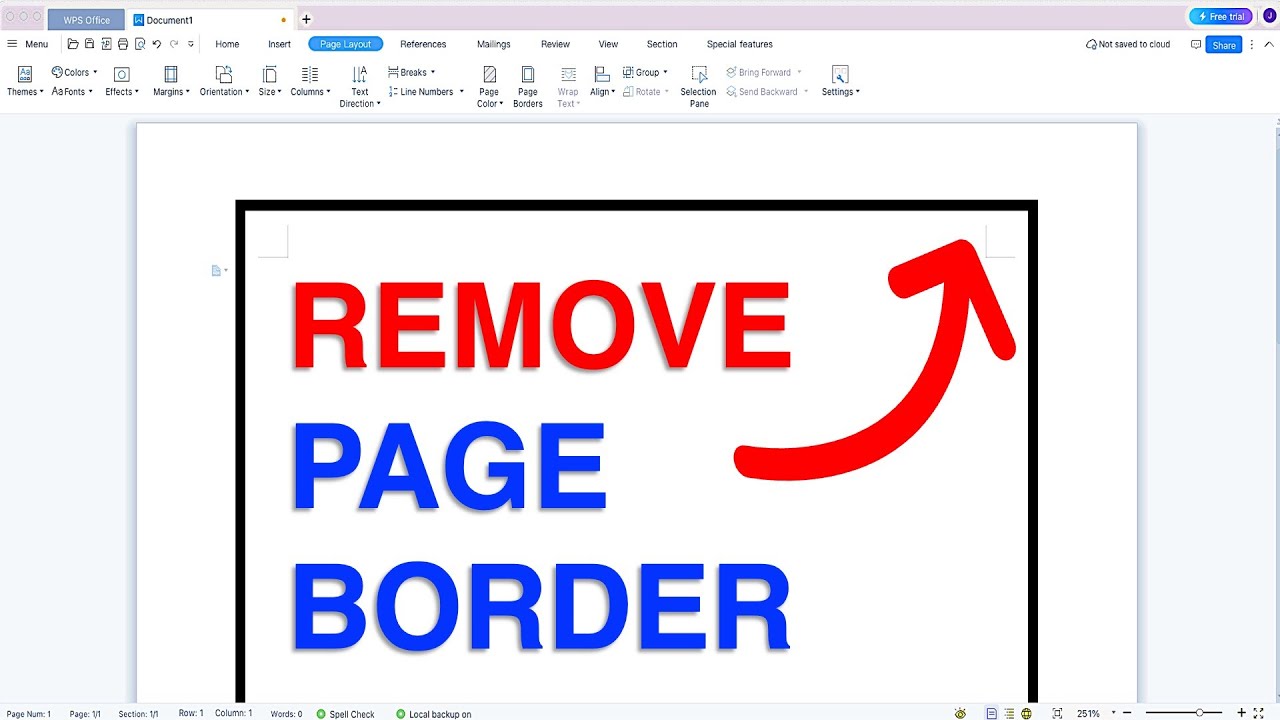 How To REMOVE BORDER In WPS Office of Page