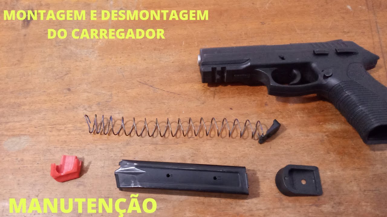 Como desmontar o carregador da pistola (Limpeza e manutenção)