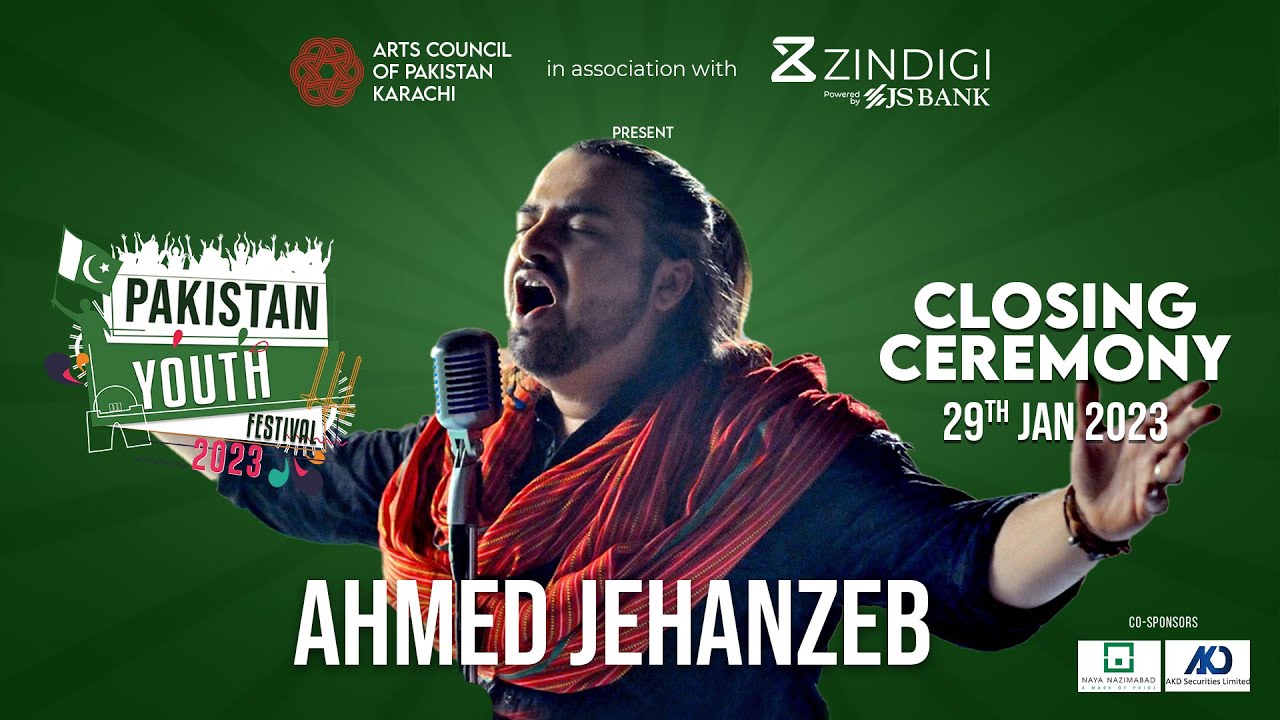 Ahmed Jehanzeb performing at the Closing Ceremony of Pakistan Youth Festival 2023