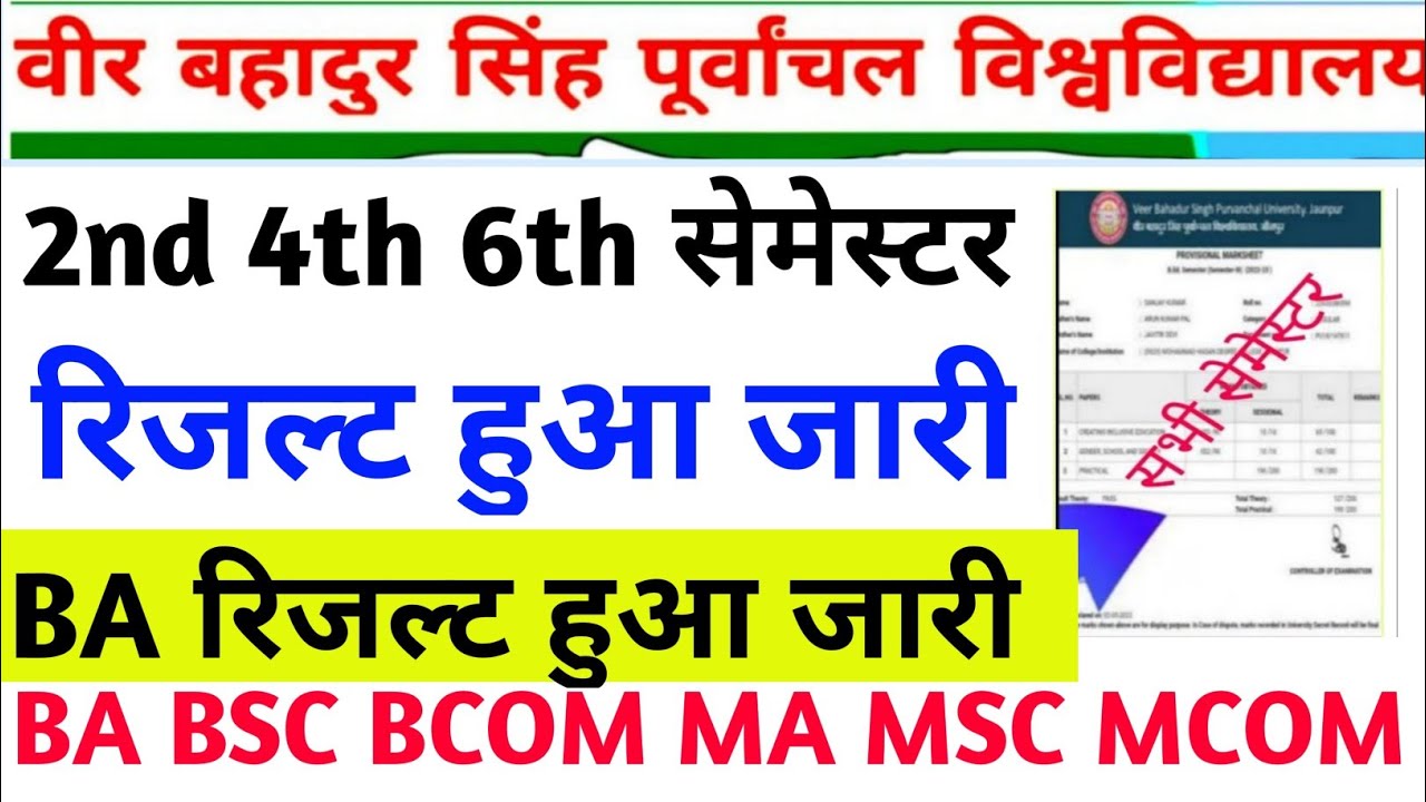 vbspu ba रिजल्ट जारी|vbspu result 2026|vbspu result 2025|Vbspu Ba 6th Semester Result 2026