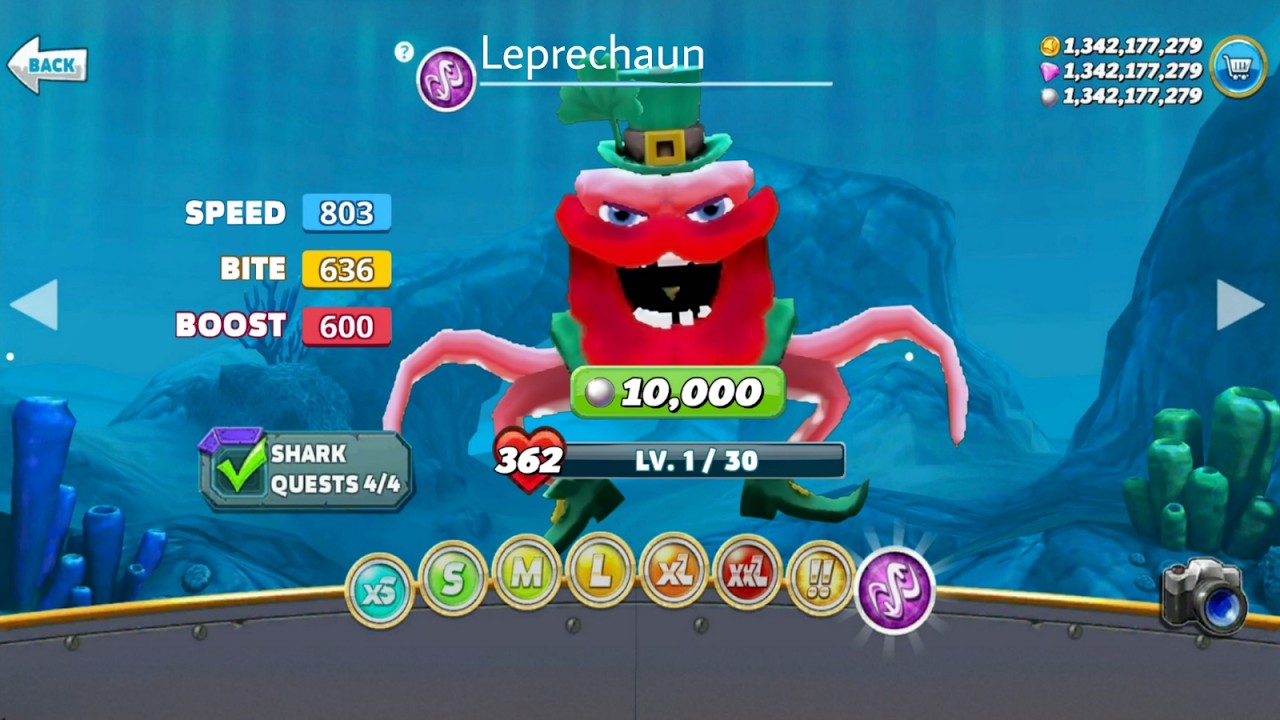 NEW LEPRECHAUN UNLOCKED ANG GAMEPLAY - HUNGRY SHARK WORLD