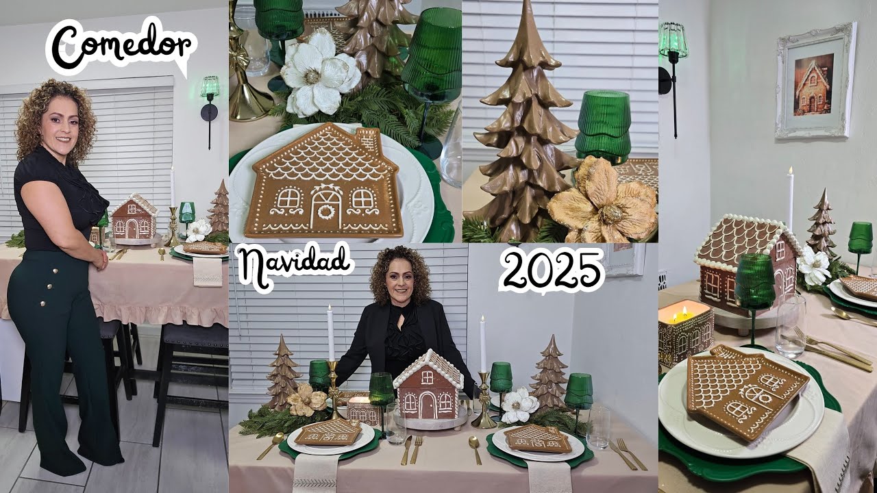 SEGUNDA OPCION: DECORACION DE GINGERBREAD COMEDOR #christmas #cristmasdecor #homedecor #diynavidad 