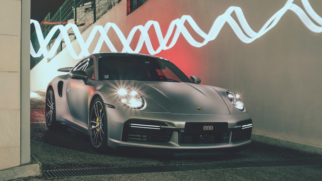 Porsche 992 turbo s 2021 wrapped in satin grey