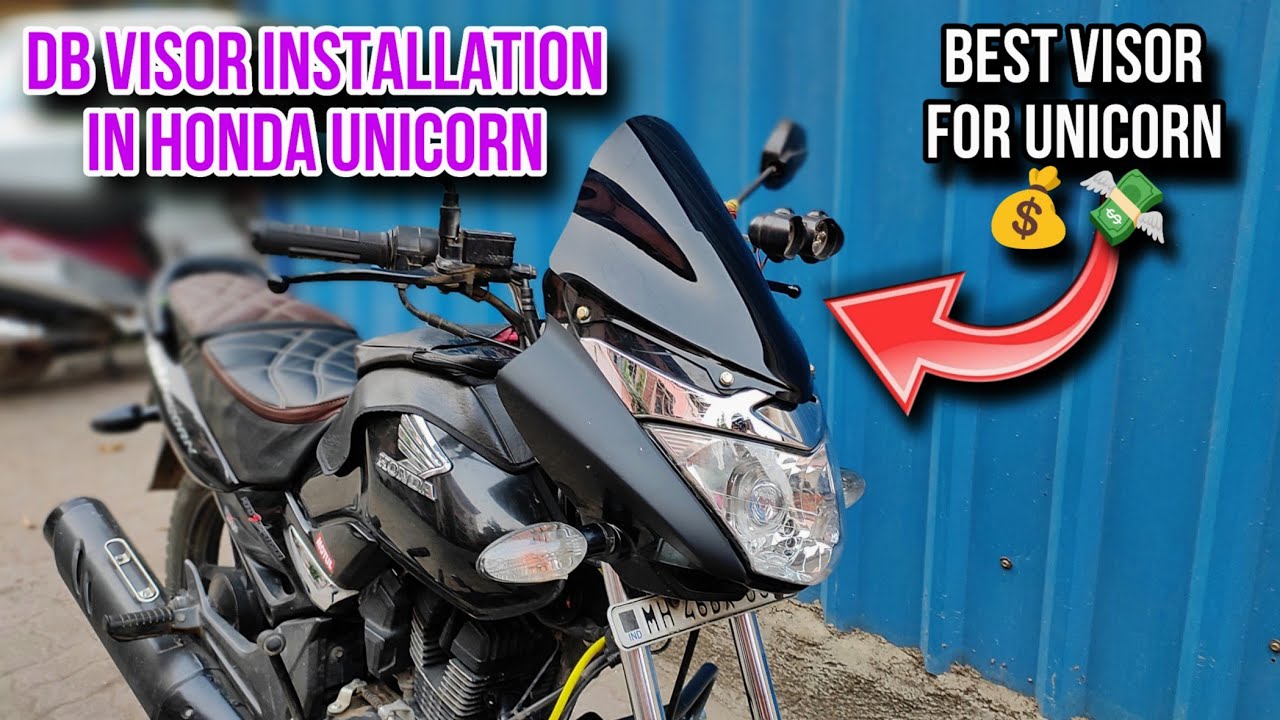 BEST VISOR⚡FOR HONDA UNICORN🏍️DB VISOR💸 / Honda unicorn modification #hondaunicorn #modified