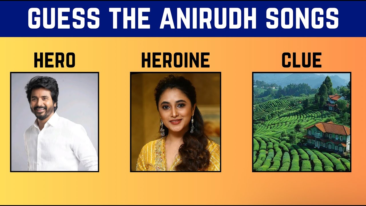 🔥 Can You Guess These Anirudh Songs? | Hero, Heroine & Clue Challenge ❤️