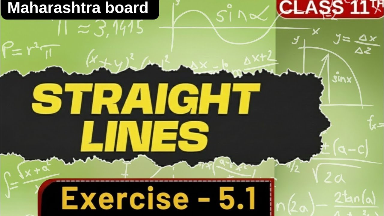 Straight Line | Ex 5.1 part 1 | Class 11 | Maharashtra Board