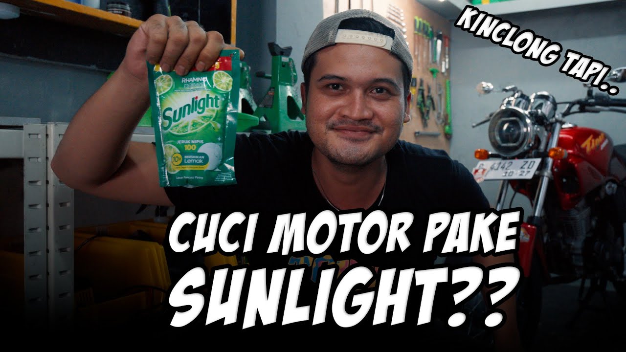 SUNLIGHT BIKIN MOTOR KINCLONG ATAU KUSAM⁉️ TUTORIAL CUCI MOTOR RUMAHAN BY MAMANK