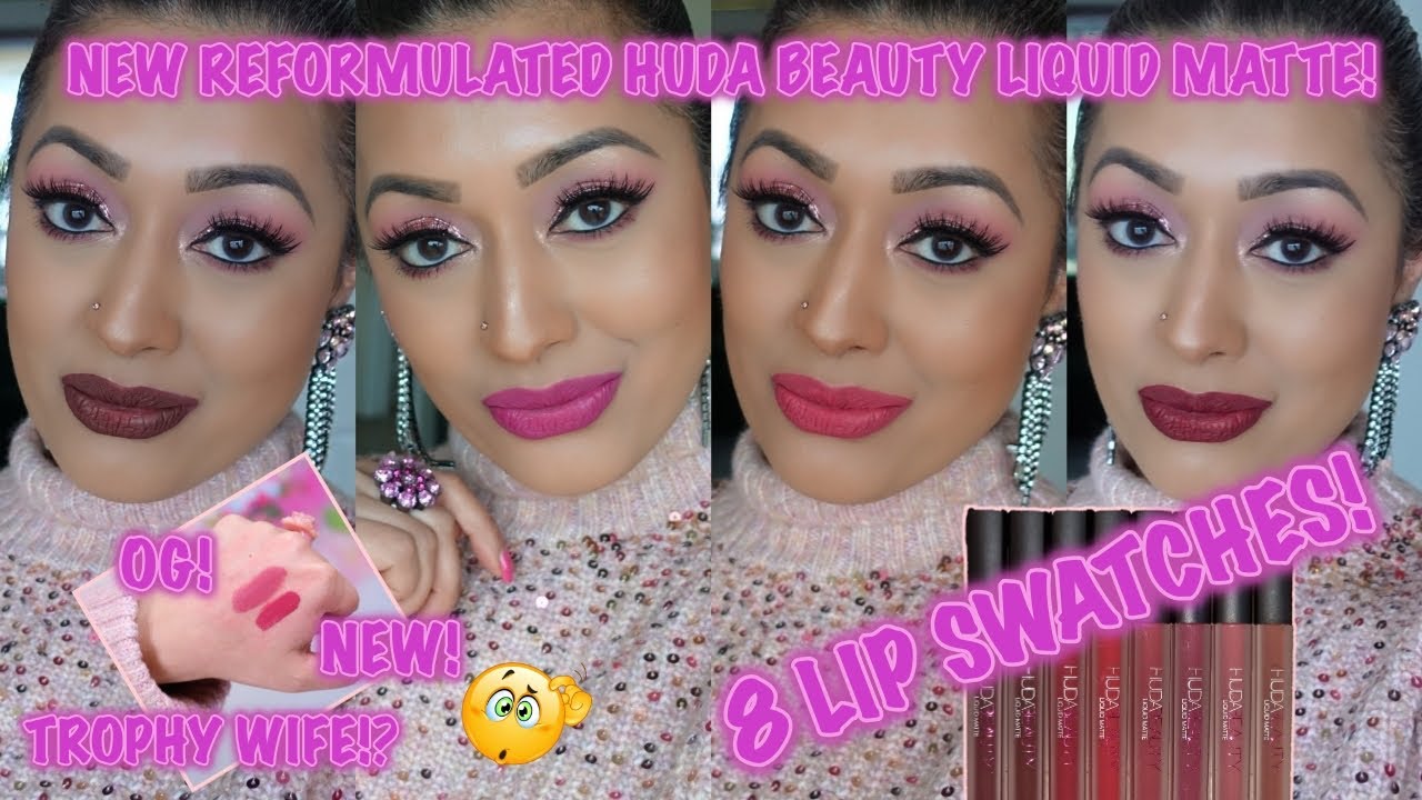 ОБЗОР! НОВЫЕ ЖИДКИЕ МАТОВЫЕ ПОМАДЫ HUDA BEAUTY REFORMULATED! 💄