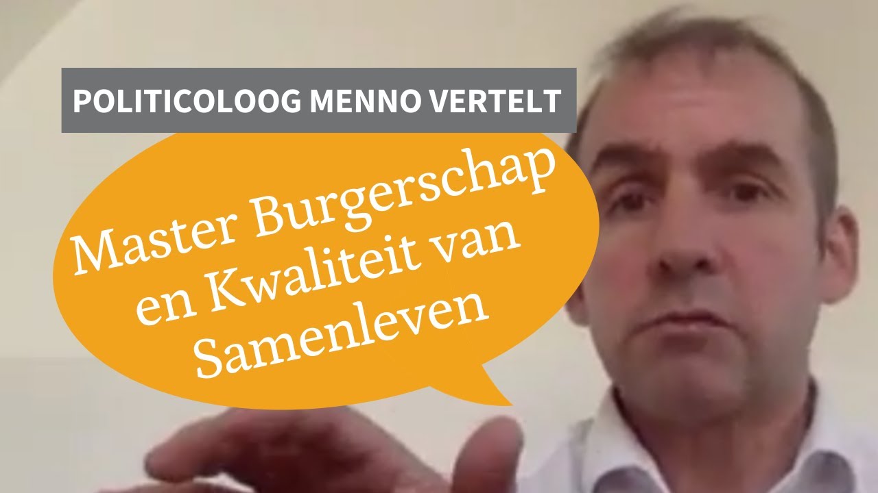 Spiksplinternieuwe master Burgerschap en Kwaliteit van Samenleven
