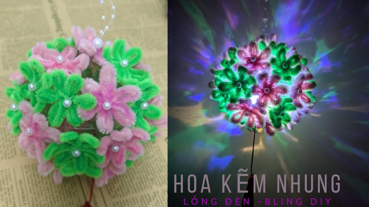 DIY pipe cleaner lantern - làm lồng đèn Trung Thu từ hoa kẽm nhung #gift #diy #handmade  #tutorial