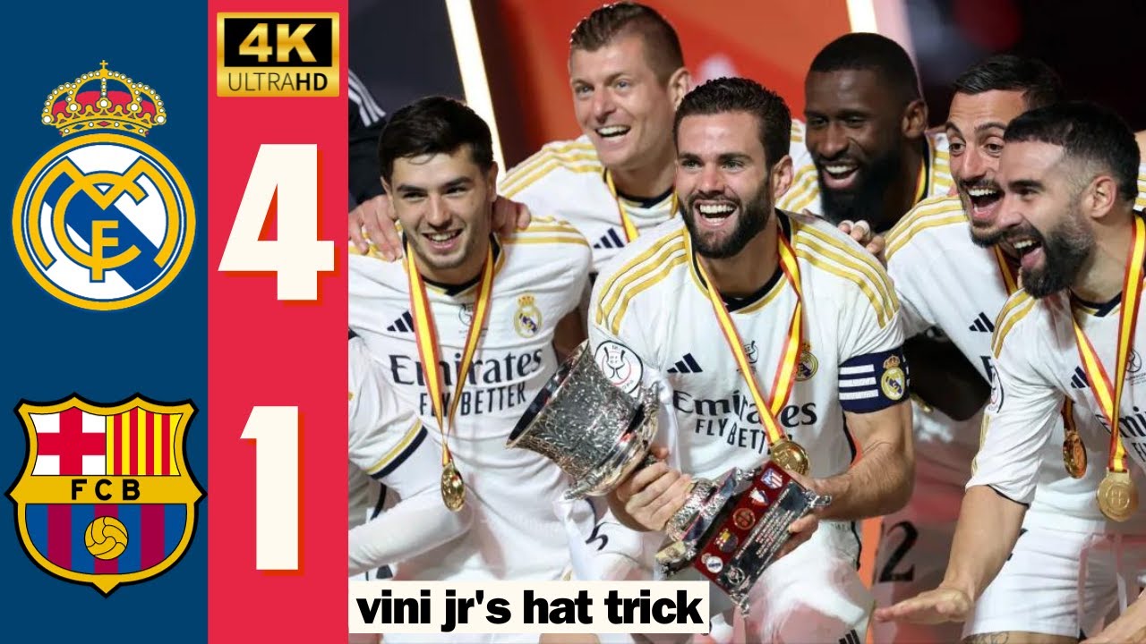 Real Madrid vs Barcelona 4-1 Spanish Super Cup Final Highlight 2024.