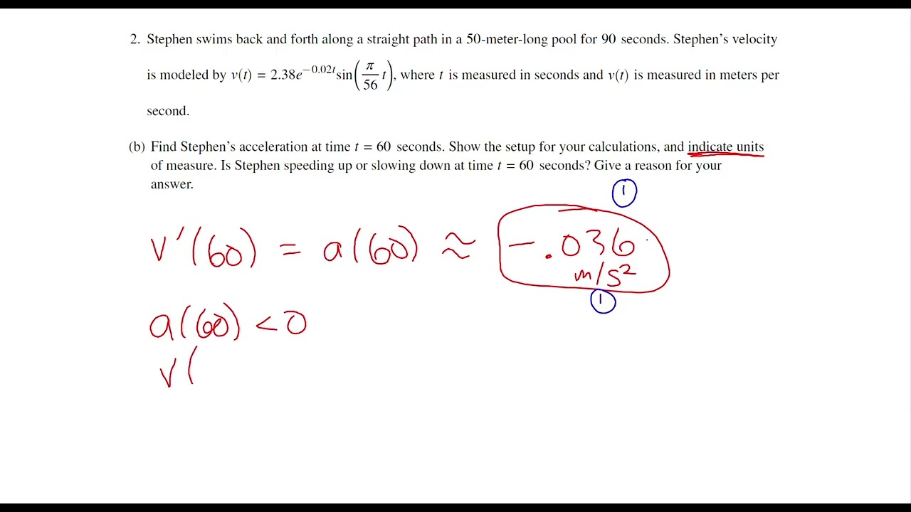 2023 AP Calculus AB FRQ #2 - Motion