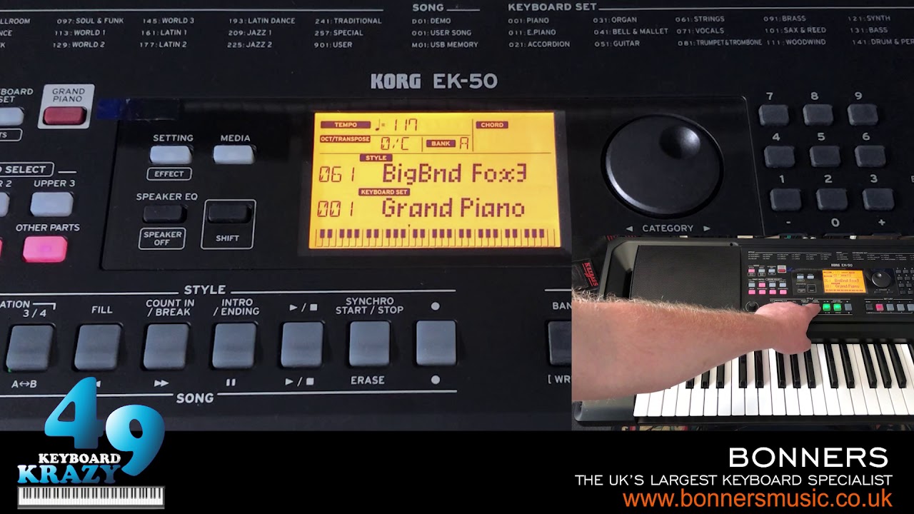Korg EK-50 Keyboard - 280 Accompaniment Styles Part 2/5