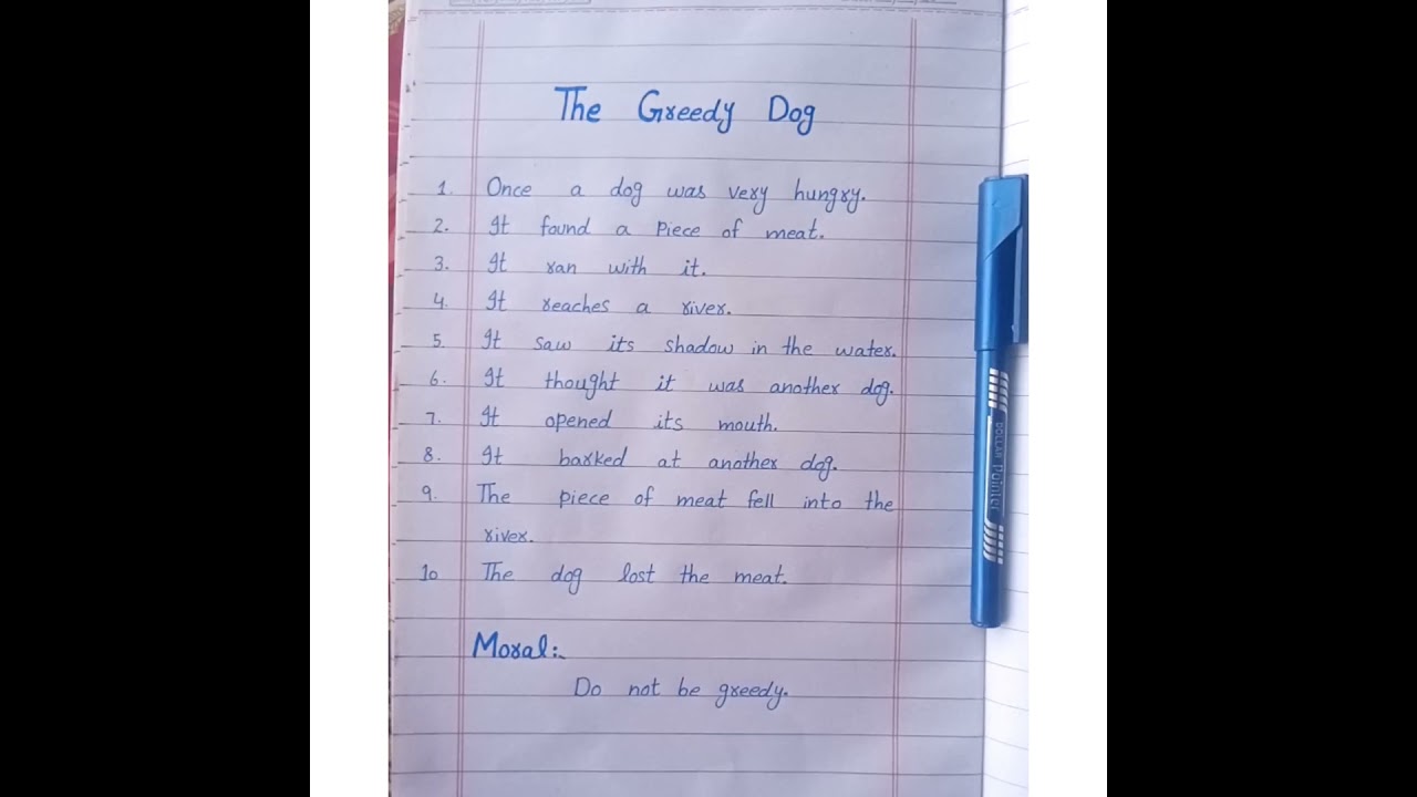 The Greedy Dog story for writing|10 lines story of the greedy dog in english|