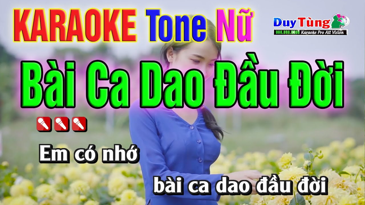 Karaoke || Bài Ca Dao Đầu Đời - Tone Nữ || Nhạc Sống Duy Tùng