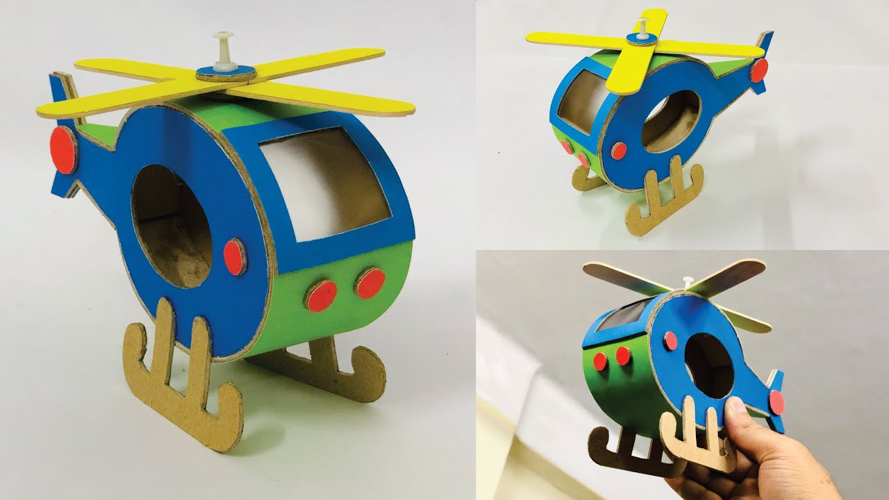 How to Make a Helicopter with Cardboard || DIY Cardboard Helicopter Craft