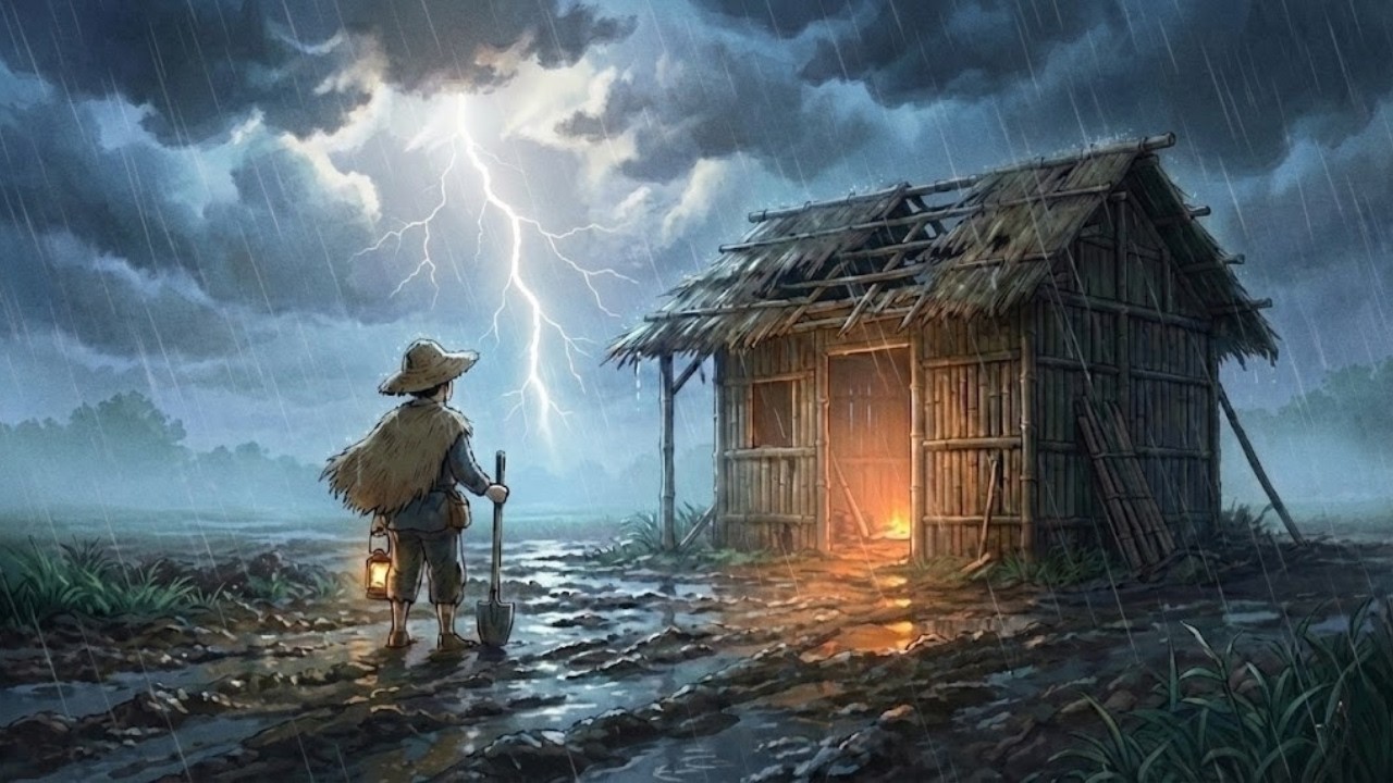 Alone in the Storm 🌧️ Rebuilding My Shelter | Rainy Night ASMR