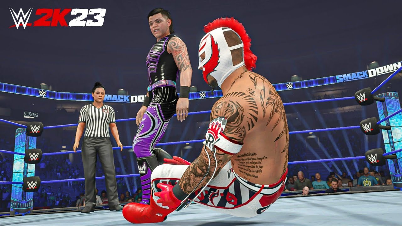WWE 2K23: Геймплей Рей Мистерио против Доминика Мистерио!
