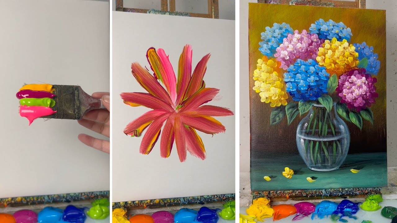 Beautiful Flower Painting / Acrylic Painting for Beginners #410