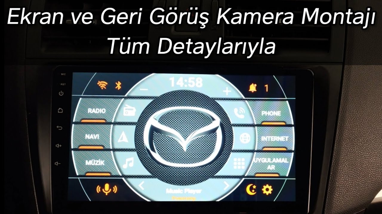 Mazda 3 Axela Android Multimedya Ekran ve Geri Görüş Kamera Montajı | Multimedia Display Assembly