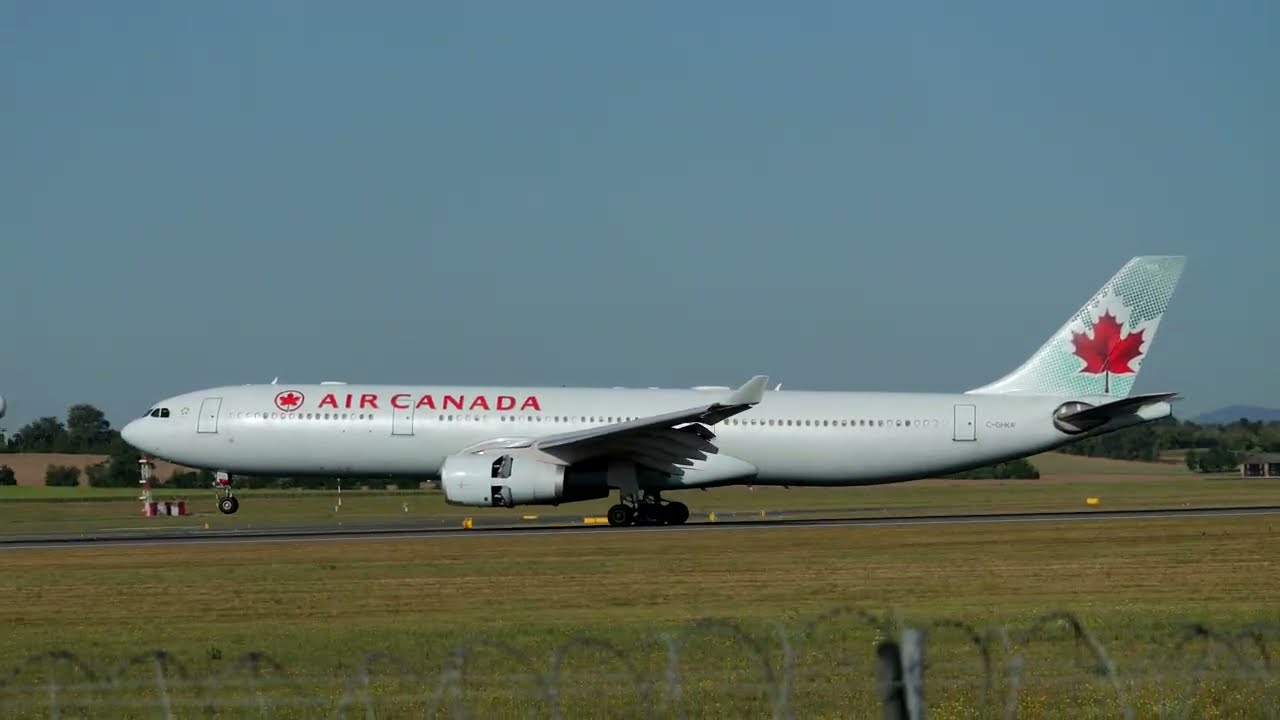 C-GHKR Air Canada Airbus A330-300 24.1 Years old landing on RWY 16 in Vienna airport (4K)