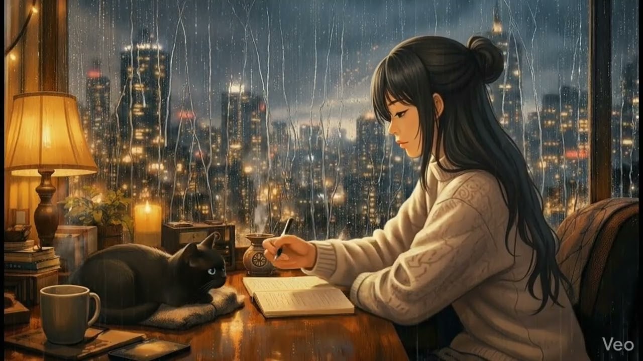 Lofi Cat Studio  -  Flute Serenity with cats