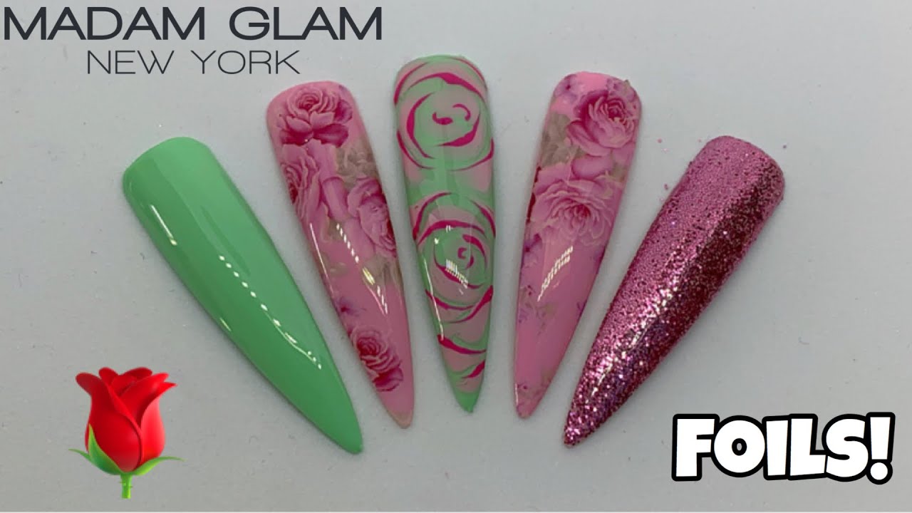Floral Nails with Gel Polish & Foils | Madam Glam | Nail Sugar