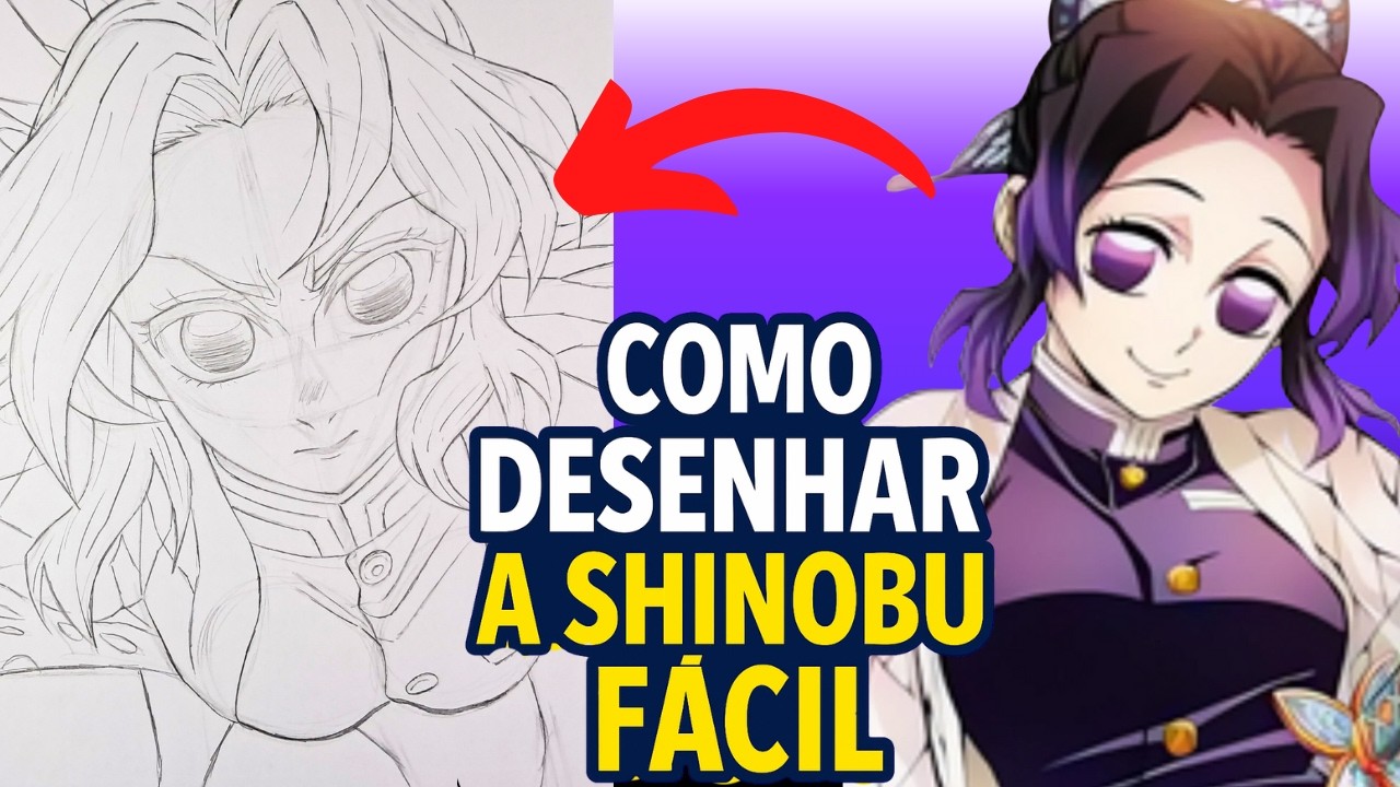 Como Desenhar Shinobu | Método Fácil |  Demon Slayer Drawing 