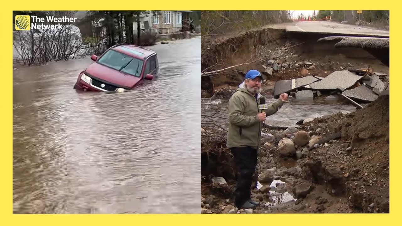 Flooding Forces Evacuations in Quebec as Water Washes Away Roads