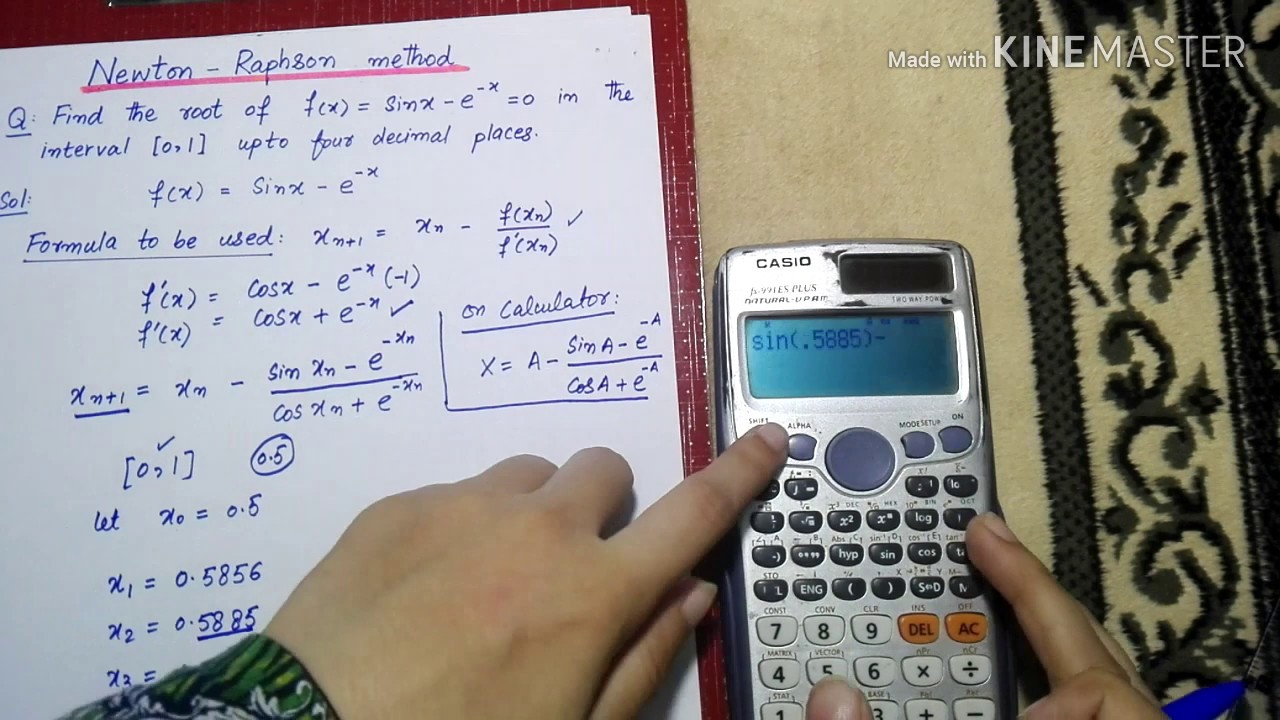 Newton Raphson method by using CASIO fx-99IES PLUS calculator in Urdu/Hindi