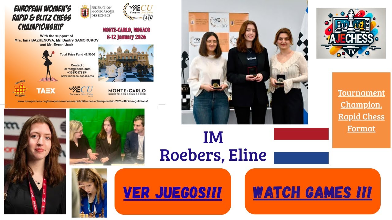 IM Eline Roebers Wins European Women's Blitz Chess Championship 2025 👑🇳🇱