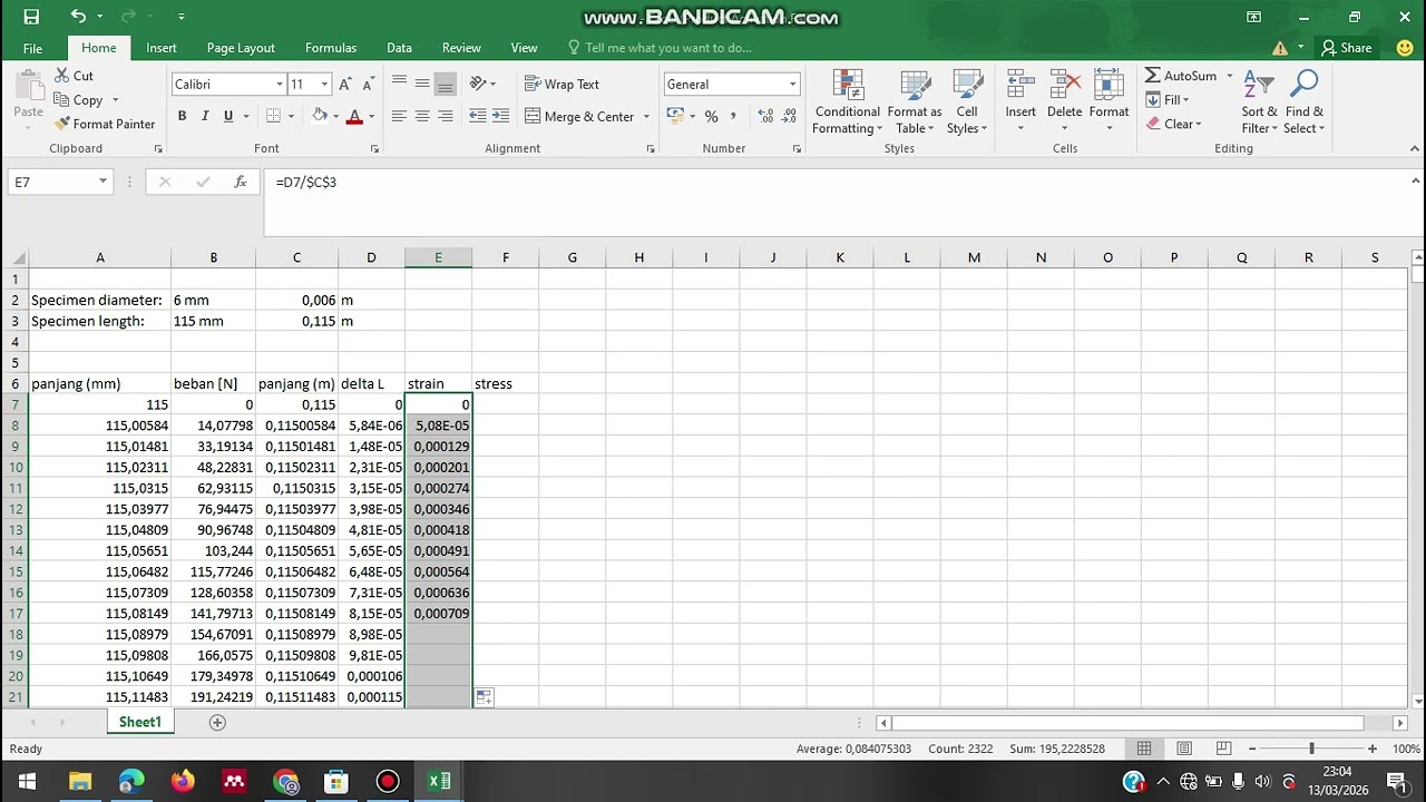 Uji Tarik : Pengolahan dan Konversi Data