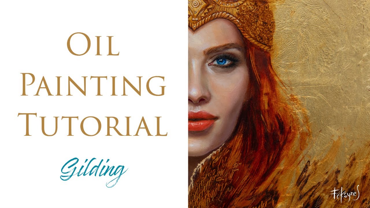 How to Paint on top of Gold Leaf - GILDING - OIL PAINTING TUTORIAL - How to gold leaf painting